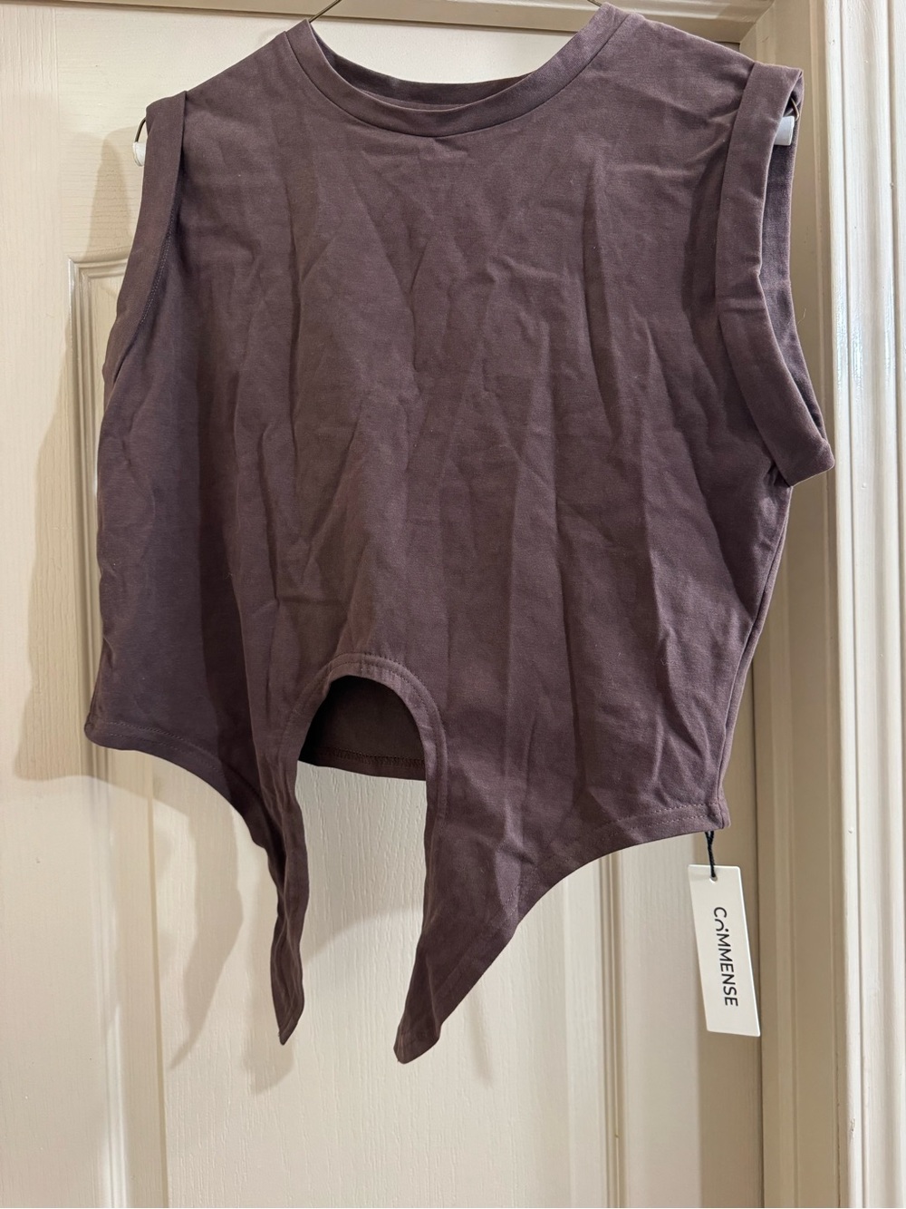 NWT COMMENSE Sleeveless  Crop Top W/Front Tie